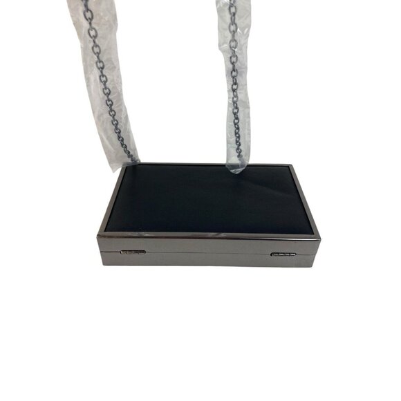 INC International Concepts Crossbody Purse Black Silver Mirror Chain Strap Bling - Picture 5 of 8